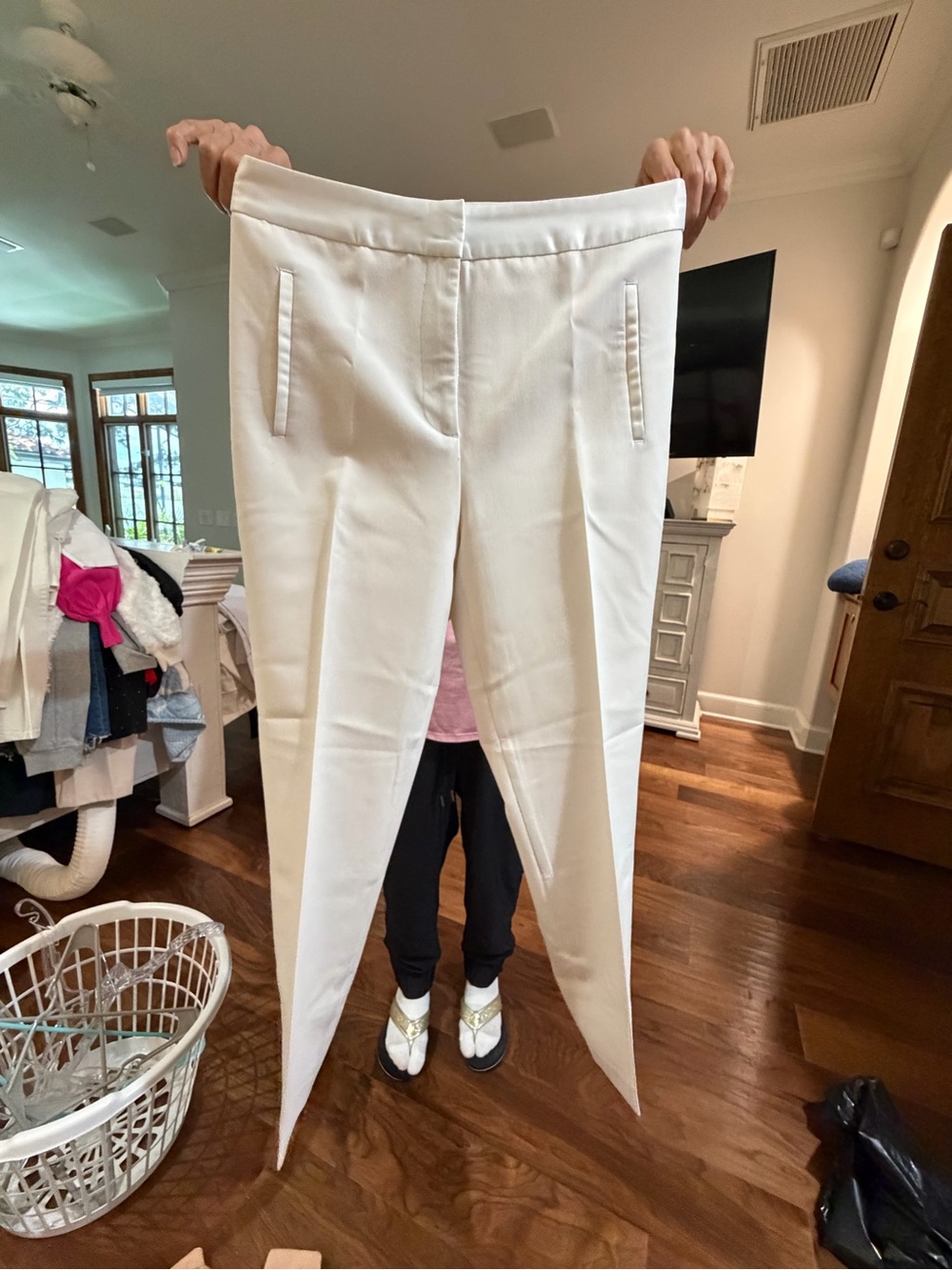 ZARA Cream Satin-Look Trousers